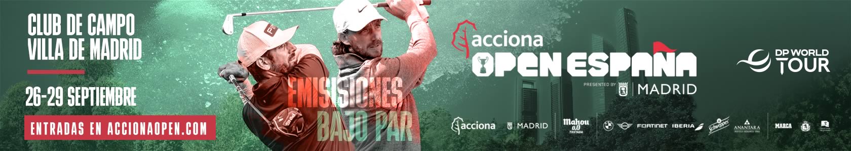 Acciona Open de España by Madrid. 26 a 29 de septiembre. DP World Tour. Entradas diponibless