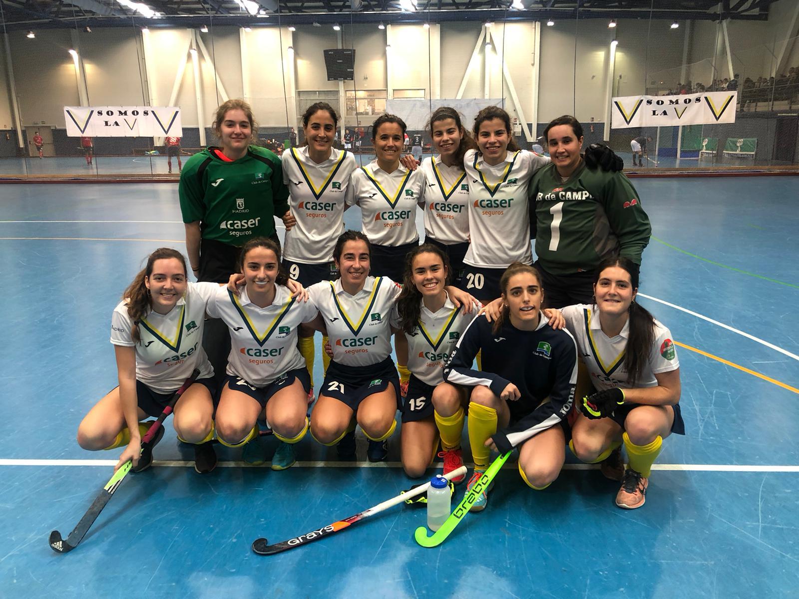 Campeonas de la Liga 1ª femenina de Madrid de hockey sala.