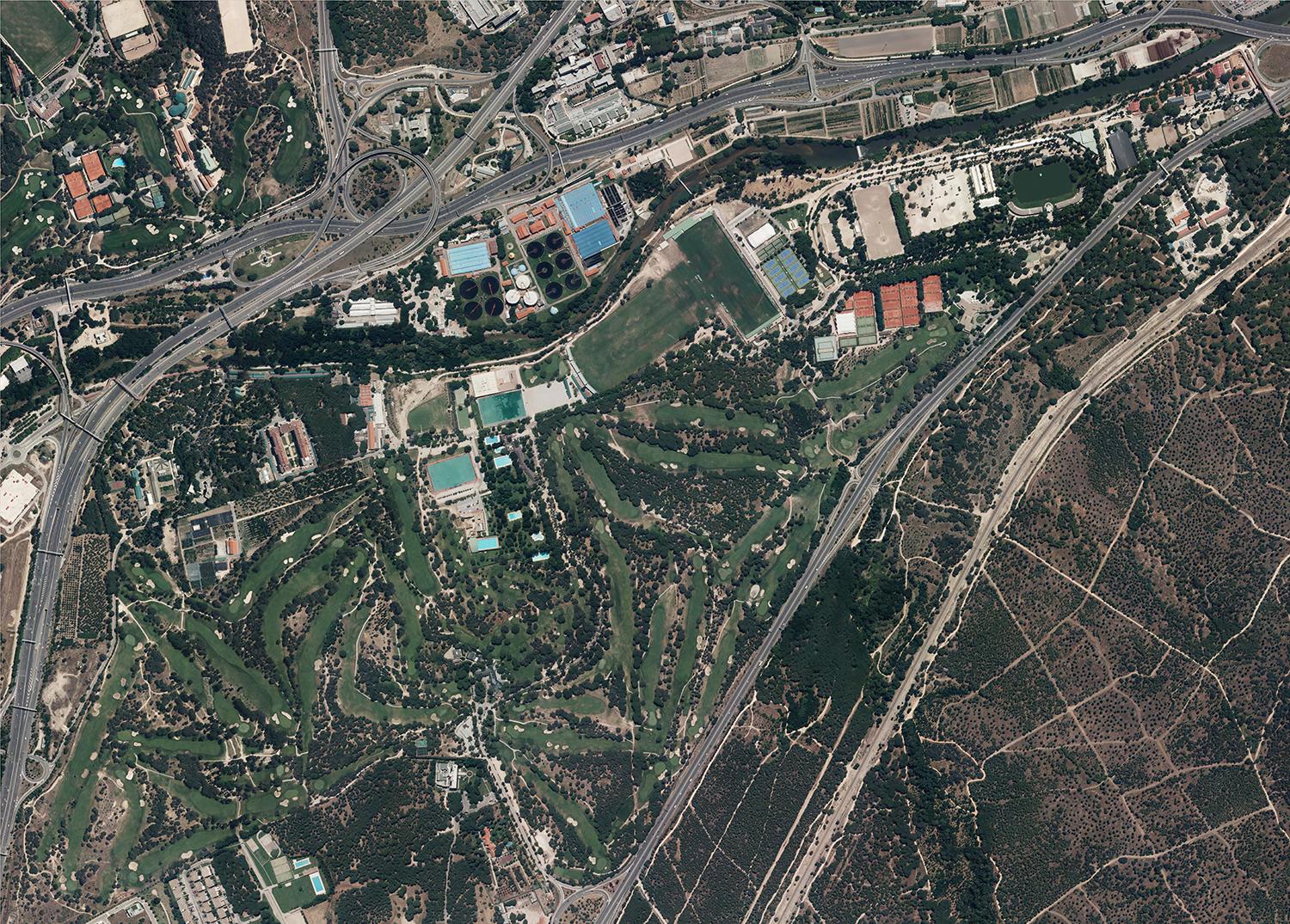 Imagen aérea del Club de Campo Villa de Madrid. 