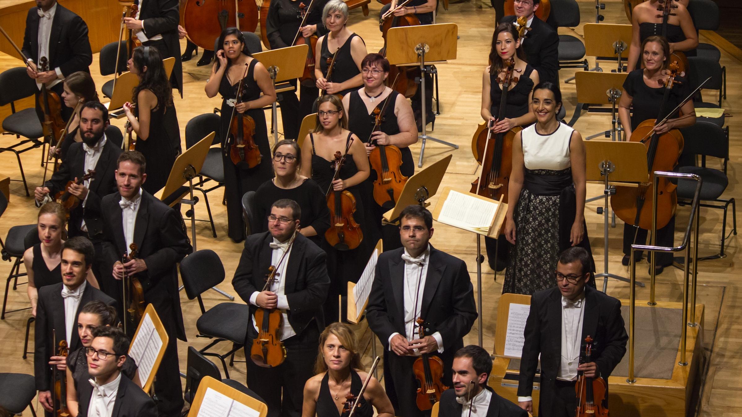 La Orquesta Metropolitana de Madrid al final de un concierto