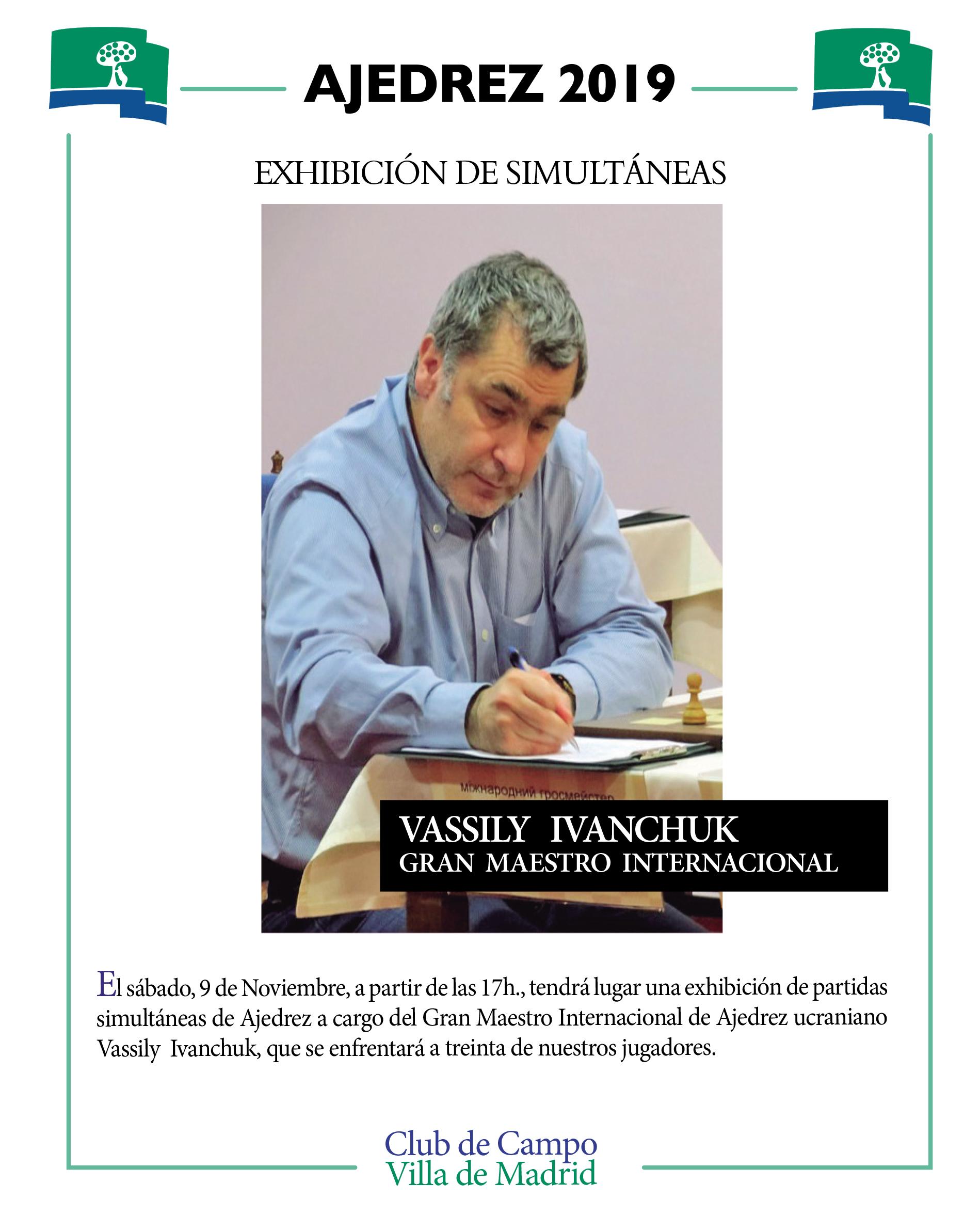 Exhibición de partidas simultáneas de ajedrez con Vassily Ivanchuk.