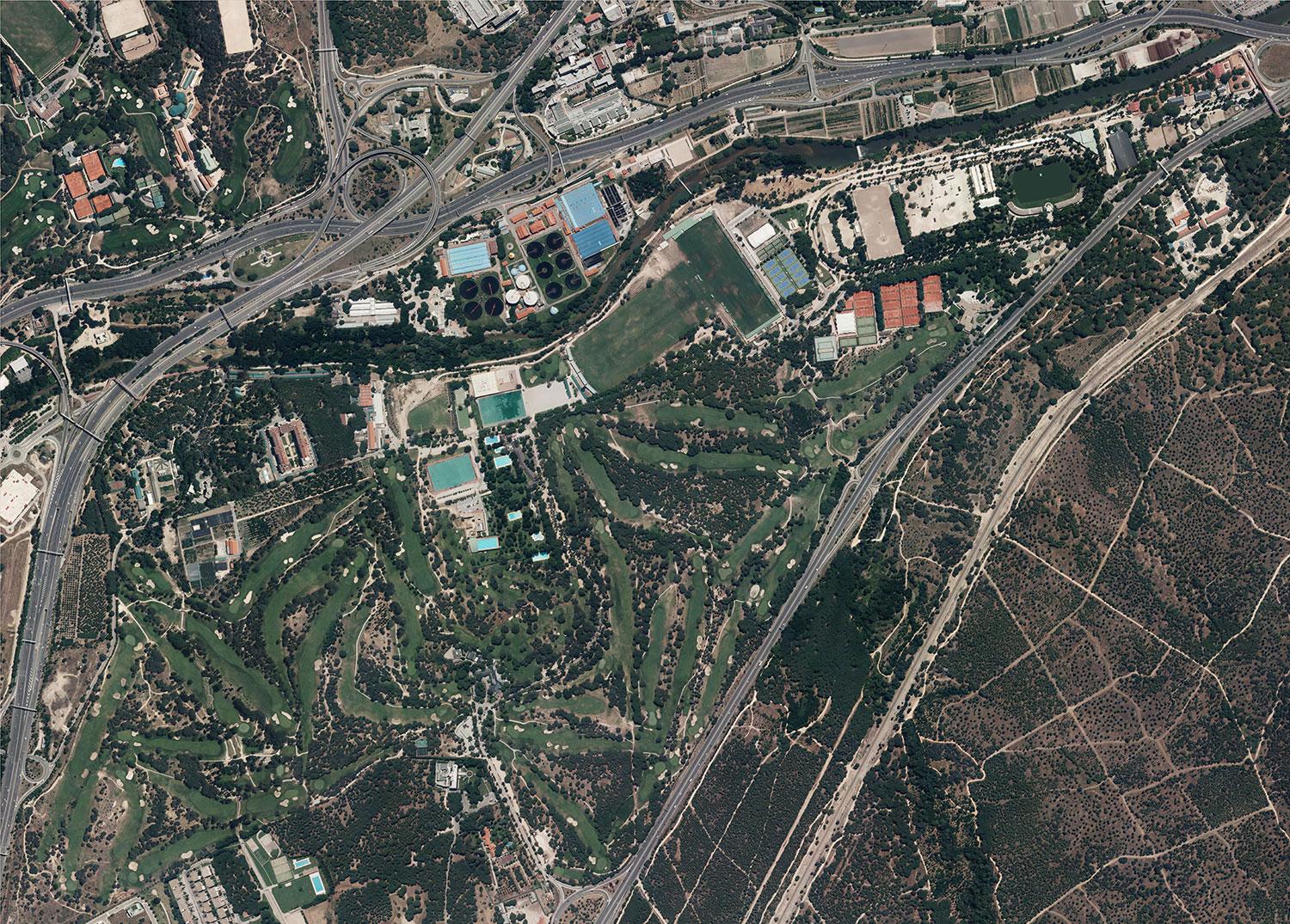 Imagen aérea del Club de Campo Villa de Madrid.