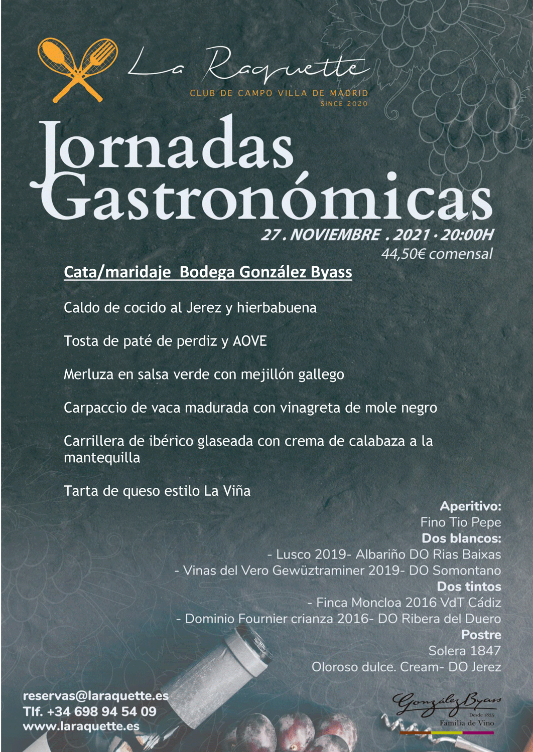 Cartel Jornadas Gatronómicas La Raquette.