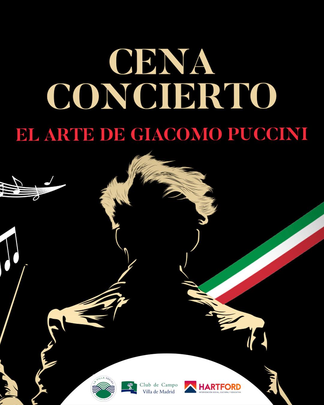 Cartel cena-concierto El arte de Giacomo Puccini.