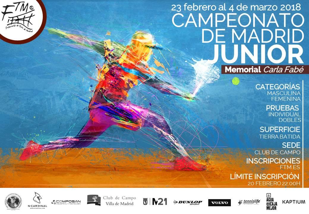 Cartel del Campeonato de Madrid Júnior de Tenis