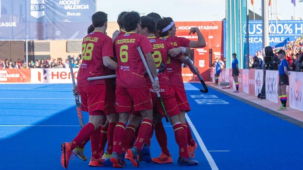 Los Red Sticks celebran un gol. Foto: Rfeh