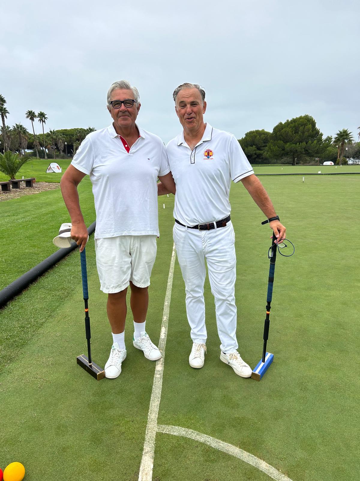 Santiago Pardo (izda.), subcampeón de España de croquet Tier 4. Foto: Fecroquet