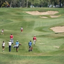 Jugadores de golf en el Club de Campo Villa de Madrid. 